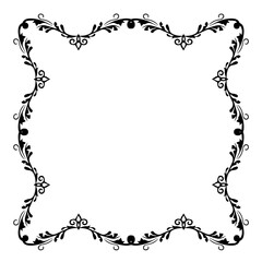 Vintage Ornamental Vector Frame – Elegant Black Vector Border, SVG