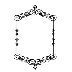 Vintage Ornamental Vector Frame – Elegant Black Vector Border, SVG