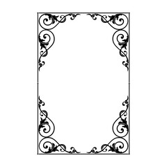 Vintage Ornamental Vector Frame – Elegant Black Vector Border, SVG