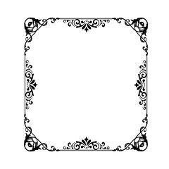 Vintage Ornamental Vector Frame – Elegant Black Vector Border, SVG