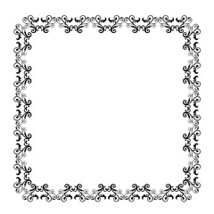 Vintage Ornamental Vector Frame – Elegant Black Vector Border, SVG