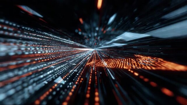 Data stream visual with bright lines and abstract digital background, representing the concept of networks  
