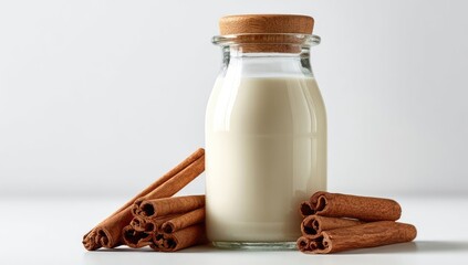 Glass milk bottle with cinnamon sticks (1)