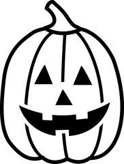 Jack-o-lantern outline.
Halloween pumpkin  with face outline isolated.
Halloween pumpkin icon vector.
Transparent background.
