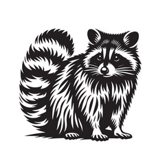 Vector silhouette of cat on white backgroud.