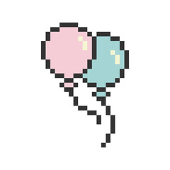 Obraz premium balloon retro cute pixel art