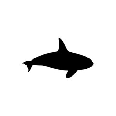 Obraz premium Orca Whale silhouette vector flat illustration design.