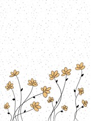 Yellow Minimal Flower Illustration &ndash; Text Overlay Printable Background