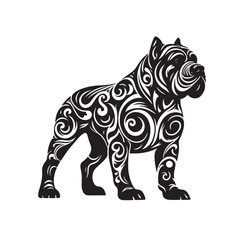 Vector silhouette of  dog on white backgroud.