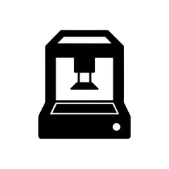 Isolated printer icon on transparent background silhouette