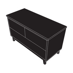 Simple elegance in every drawer – Dresser silhouette expressed in artisan Dresser vector – Dresser illustration – furniture vector

