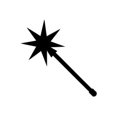 Simple magic wand art on transparent background silhouette