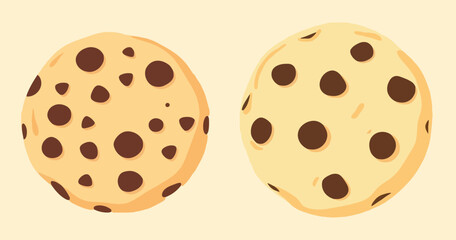 Cartoon Chocolate Chip Cookie Dough Vector Clipart
