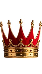 Red crown on white background