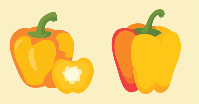 Vibrant Bell Pepper Vector Clipart for Design
