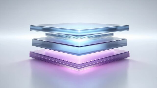 Technological Glass Layered Structure Stack Animation