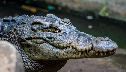Close-up of crocodile head