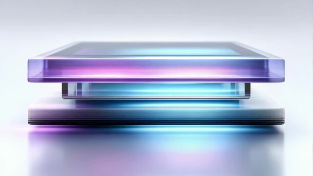Dreamy Tech Cubes Floating Radiating Light