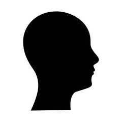 Head silhouette profile vector illustration for medical or design use black and white drawing