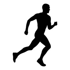 Silhouette of man running fast vector illustration for fitness and exercise concept design running man