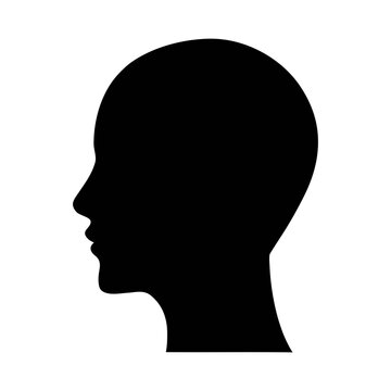 Black silhouette profile of human head vector illustration design for medical and artistic use cases