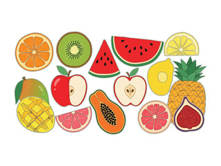 A Colorful Collection of Fruits: A delightful arrangement of fresh and vibrant fruits in their natural state. The image showcases a variety of textures, shapes, and colors.