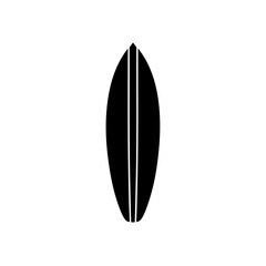 Black surfboard icon on transparent background silhouette