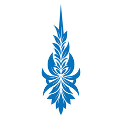 Obraz premium Decorative blue floral design ornament vector isolated on white background for elegant decoration