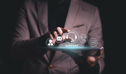 Technical Support Center Customer Service Internet Business Technology Concept