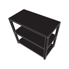 The intersection of beauty and practicality – Shelf silhouette styled in elegant Shelf vector – Shelf illustration – furniture vector

