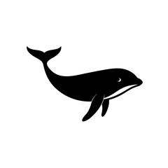Silhouette of a whale on transparent background