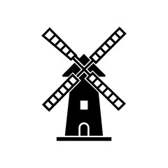 Windmill simple icon on transparent background silhouette