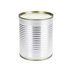 recycle design. Shiny metal canister with ribbed surface design.
