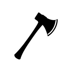 Silhouette of an axe on transparent background