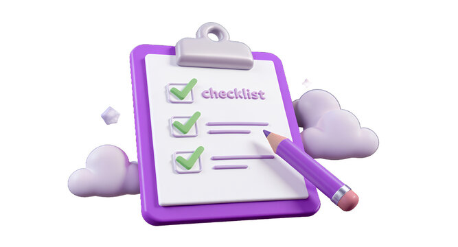 Boost Productivity with Customizable Checklists 3D Render