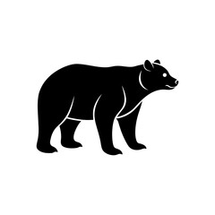 Silhouette of a bear on transparent background