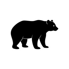 Silhouette of a bear on transparent background