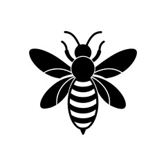 Stylized bee design on transparent background silhouette