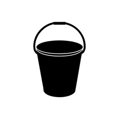 Silhouette of a pail on transparent background