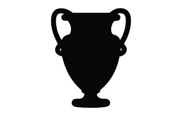 Greek vase silhouette vector, Greek amphora vase vector  flat illustration