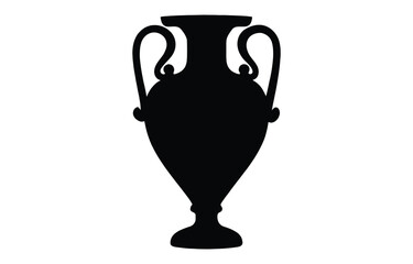 Greek vase silhouette vector, Greek amphora vase vector  flat illustration