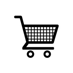 shopping cart icon on white