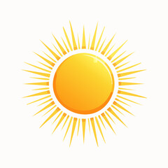 Simple sun icon for summer, daylight, and warm weather themes