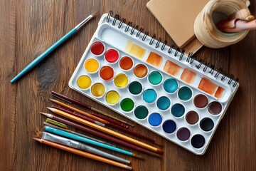 Watercolor color palette banner