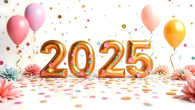 Colorful balloons and shiny confetti scattered on a festive table, creating a joyful party atmosphere and bright celebratory mood for birthdays or events