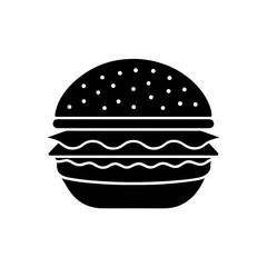 Silhouette of burger on transparent background