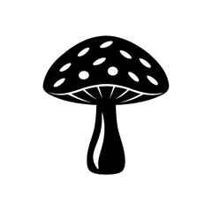 Spotted mushroom art on transparent background silhouette