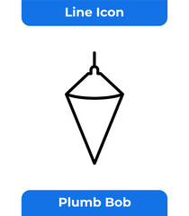 Plumb Bob Outline Icon For Architecture And Construction Tool Design On White Isolated Background Gravity Line Graphic Line Art Vector Symbol Object