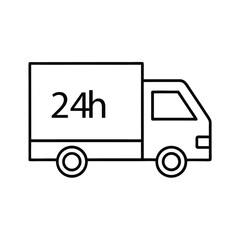 Fototapeta premium 24-Hour Delivery Truck Icon, Express Shipping & Logistics Vector