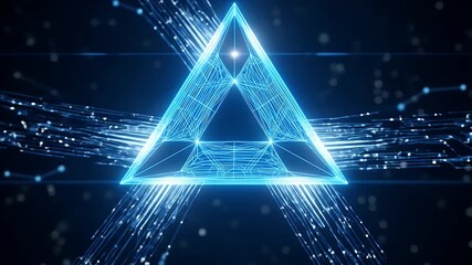 Futuristic Digital Pyramid Processes Streaming Data in a High Tech Network Environment Seamlessly Looped AI Concept Animation - Powered by Adobe